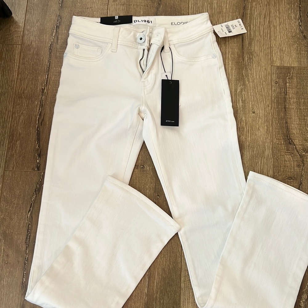 DL 1961 bootcut white denim